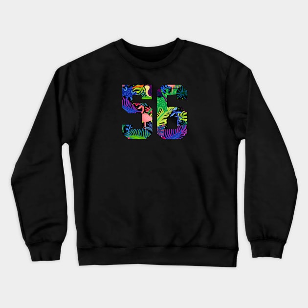 Floral Number 56 Crewneck Sweatshirt by Eric Okore